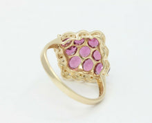 Load image into Gallery viewer, Vintage 10K Yellow Gold Diamond Amethyst Cluster Ring