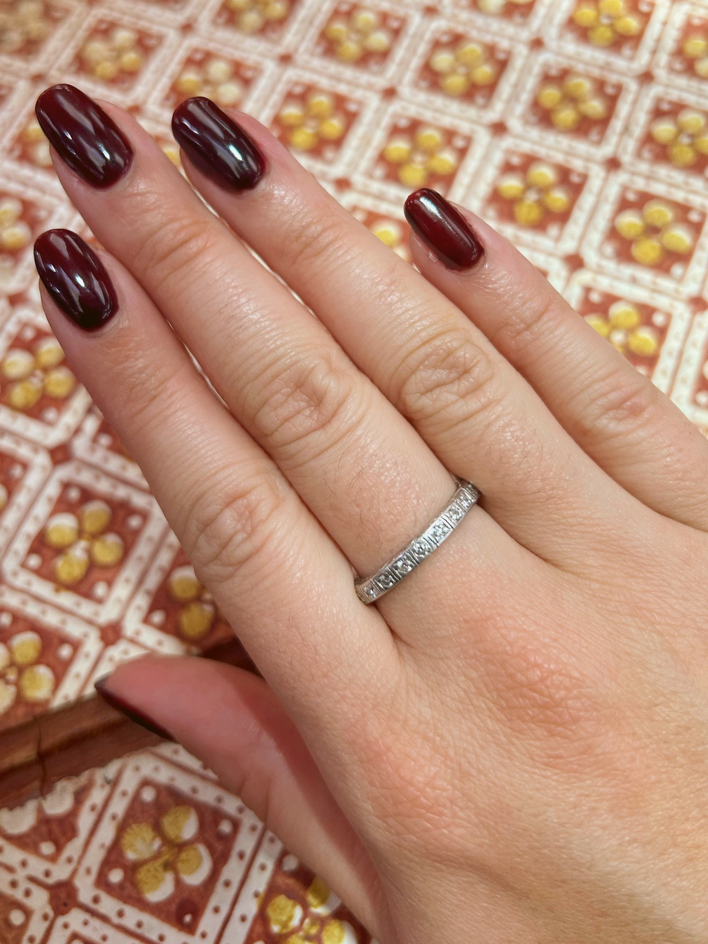 Antique Art Deco Platinum and Diamond Eternity Band