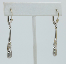 Load image into Gallery viewer, 14K White Gold Diamond Dangling Earrings
