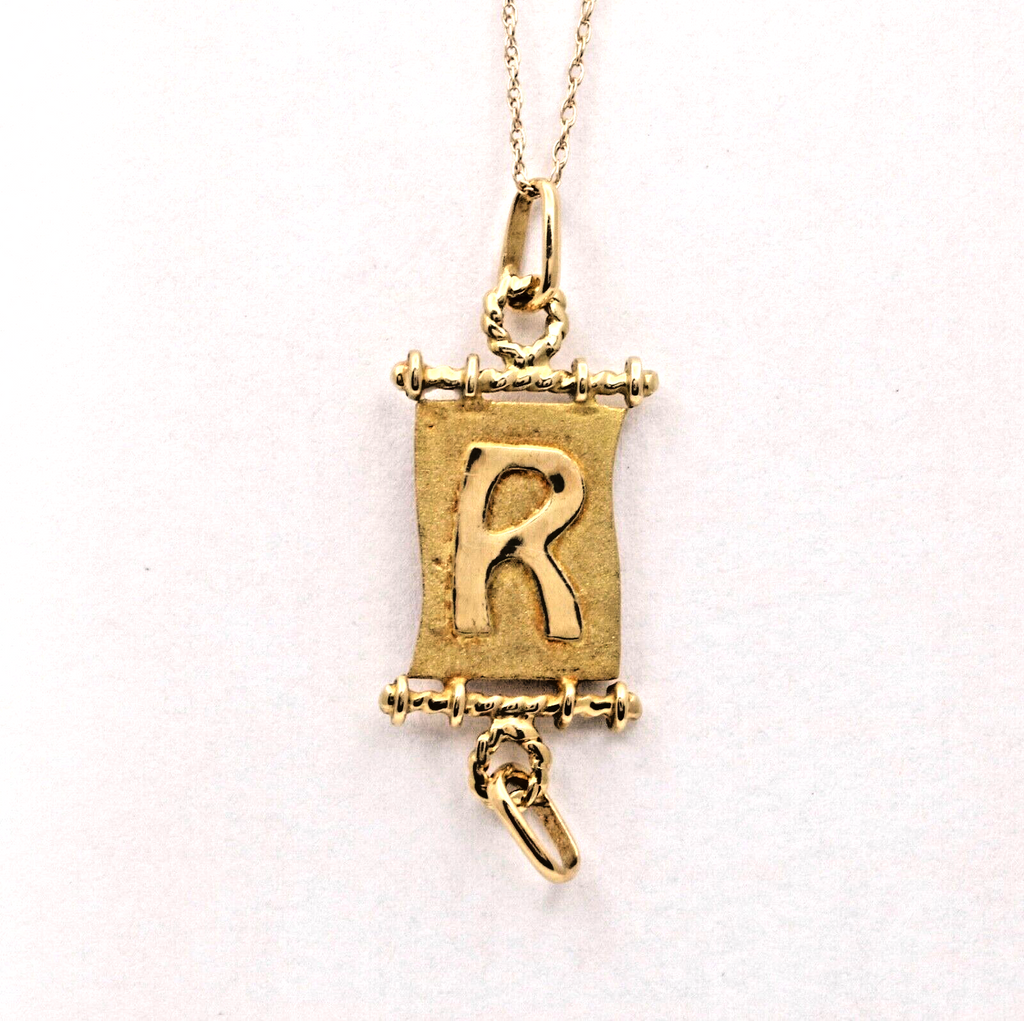 Vintage Nautical Flag 18K Yellow Gold Enamel Pendant Charm