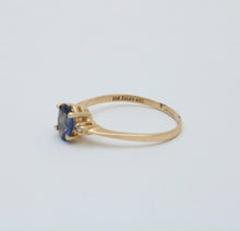 Load image into Gallery viewer, Vintage 14K Yellow Gold Sapphire &amp; Diamond Ring, Engagement Ring
