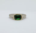 Vintage Tsavorite Garnet 18K White Yellow Gold Ring