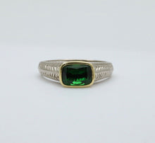 Load image into Gallery viewer, Vintage Tsavorite Garnet 18K White Yellow Gold Ring
