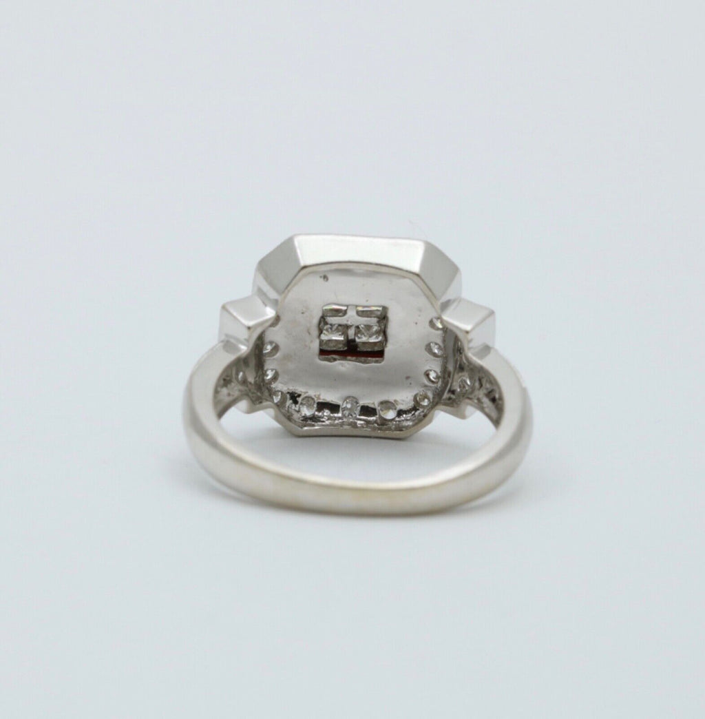 Vintage Diamonds 18K White Gold Deco Style Ring