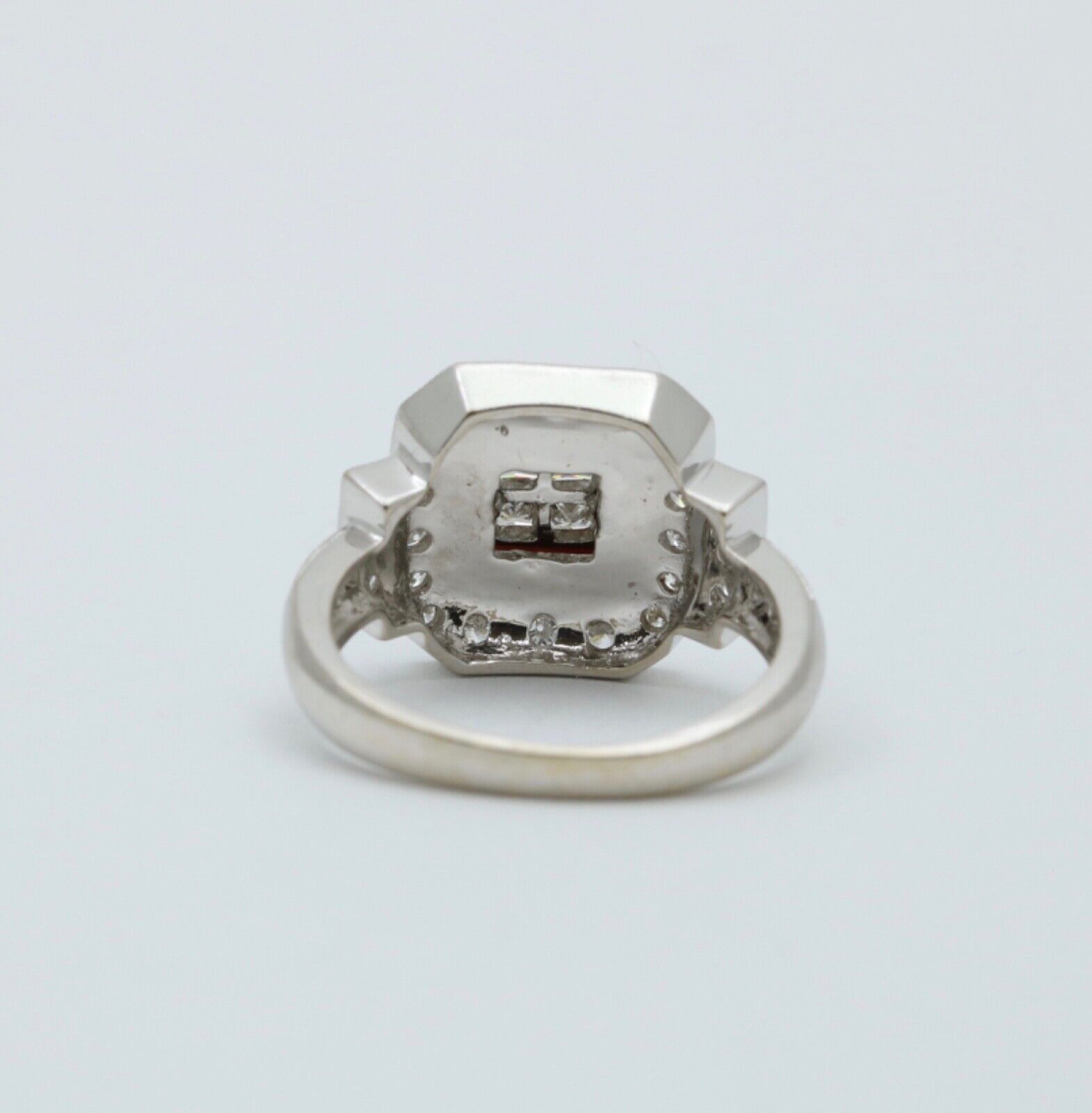 Vintage Diamonds 18K White Gold Deco Style Ring