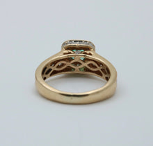 Load image into Gallery viewer, Vintage 14K Yellow Gold Emerald &amp; Diamond Ring, Engagement Ring
