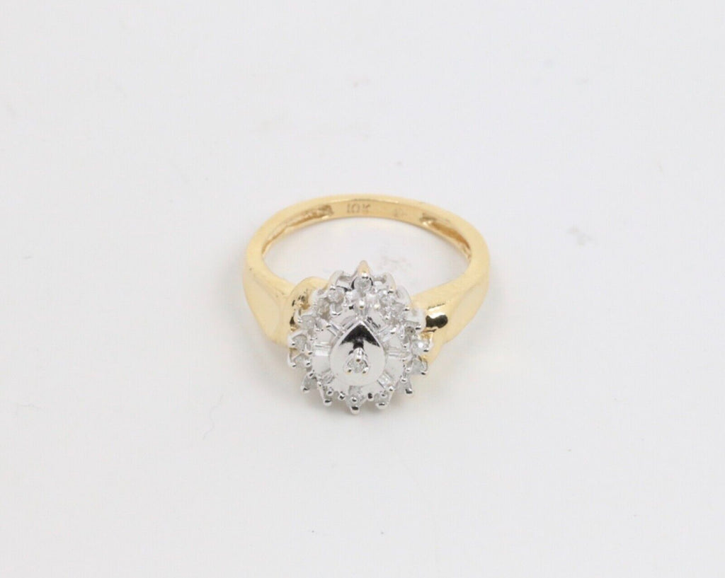 Vintage 10K Yellow & White Gold DIamond Ring