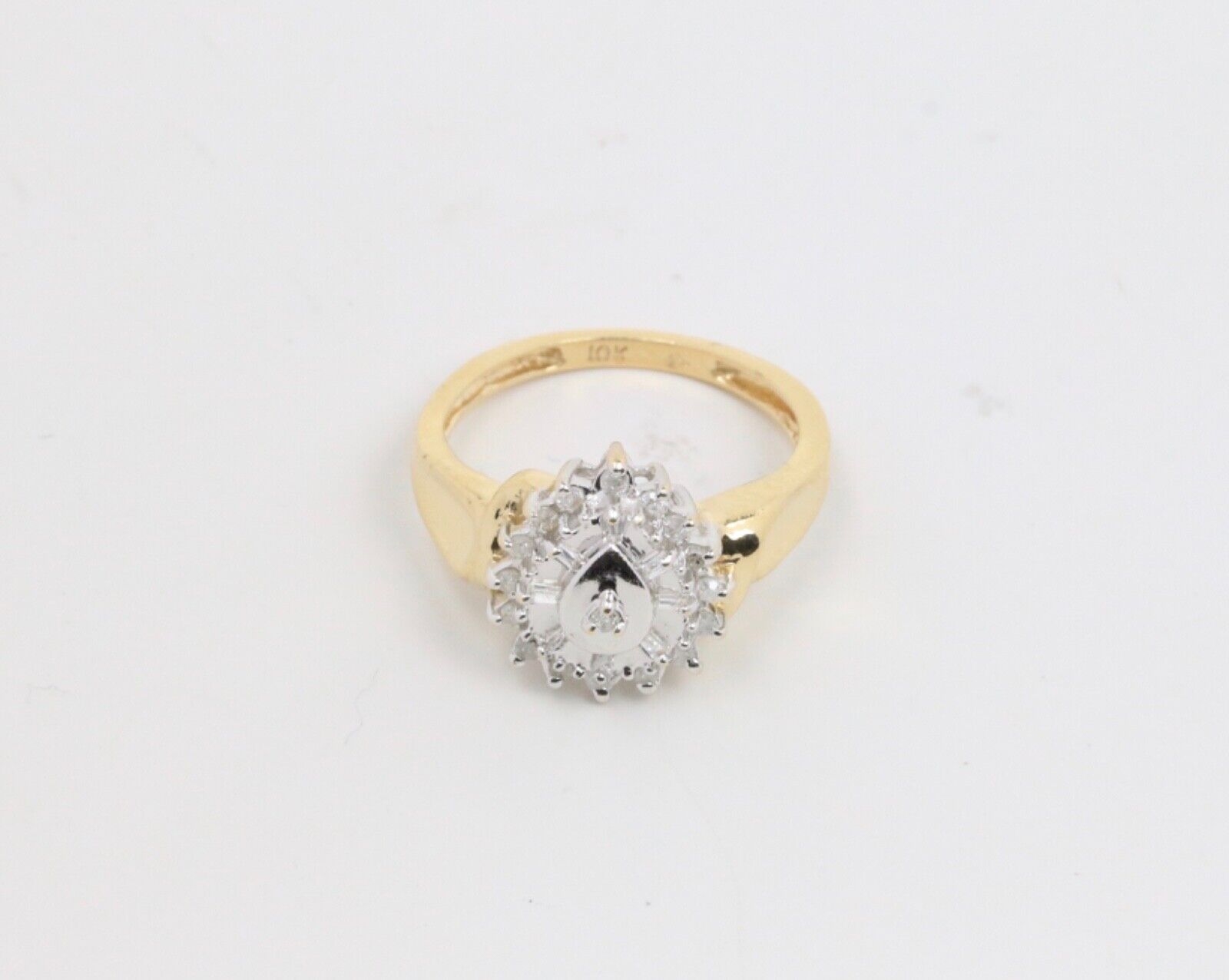 Vintage 10K Yellow & White Gold DIamond Ring