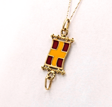 Load image into Gallery viewer, Vintage Nautical Flag 18K Yellow Gold Enamel Pendant Charm
