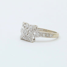 Load image into Gallery viewer, Vintage 14K White Gold Diamond Ring, Engagement Ring
