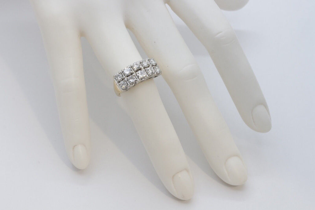 Vintage 14K Two-Tone Gold Diamond Stacking Band | Approx. 2.00 ctw