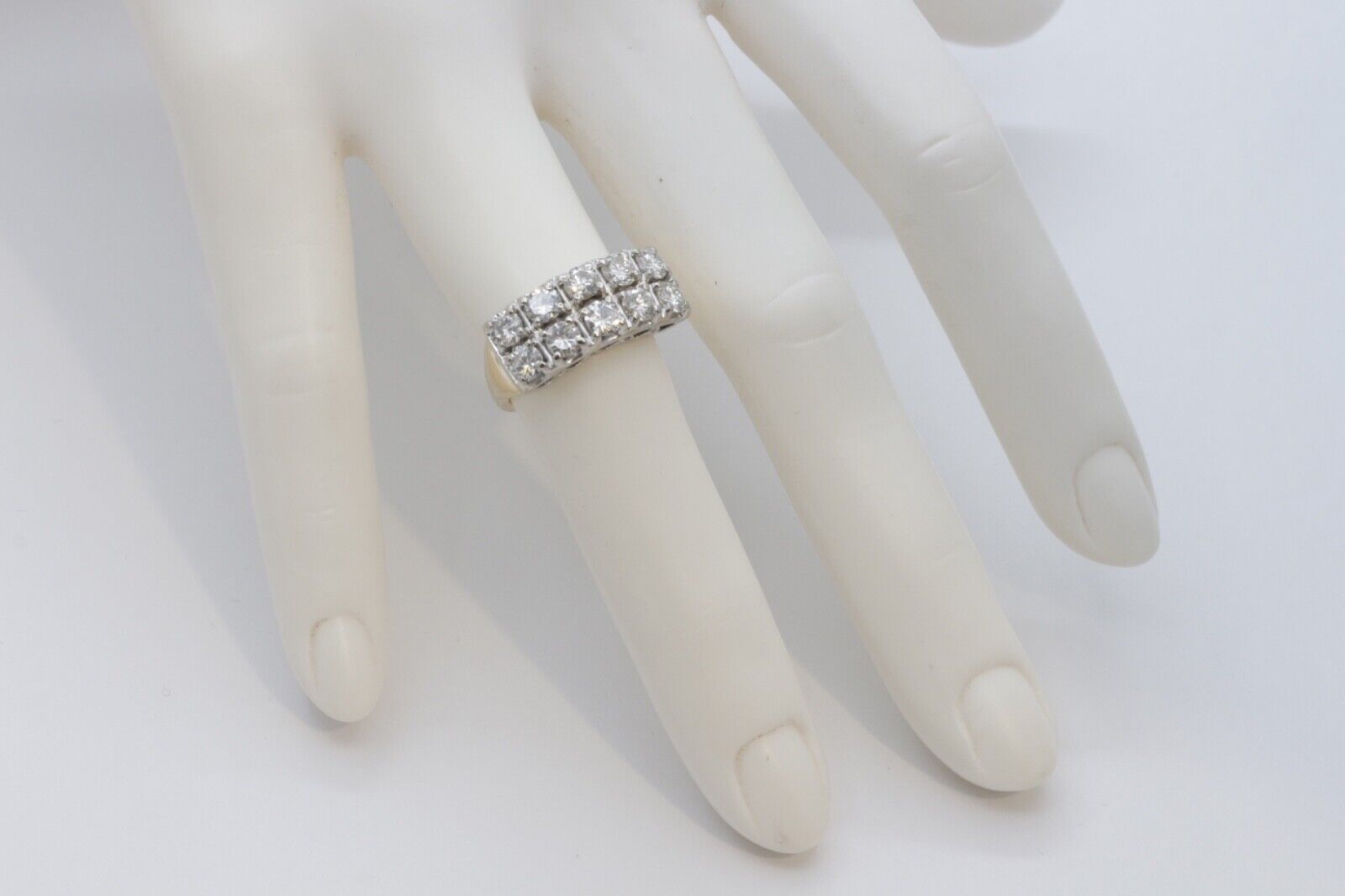 Vintage 14K Two-Tone Gold Diamond Stacking Band | Approx. 2.00 ctw