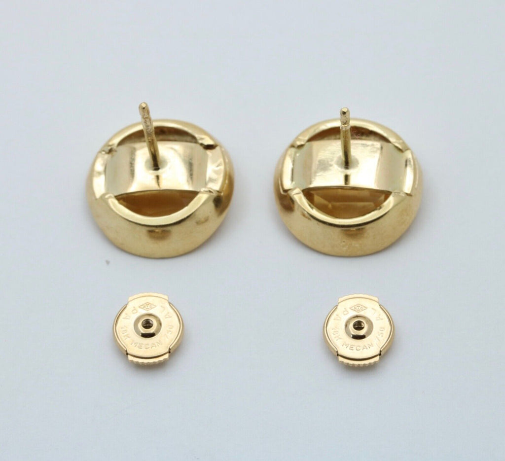 Vintage Citrine Diamonds 18K Yellow Gold Earrings