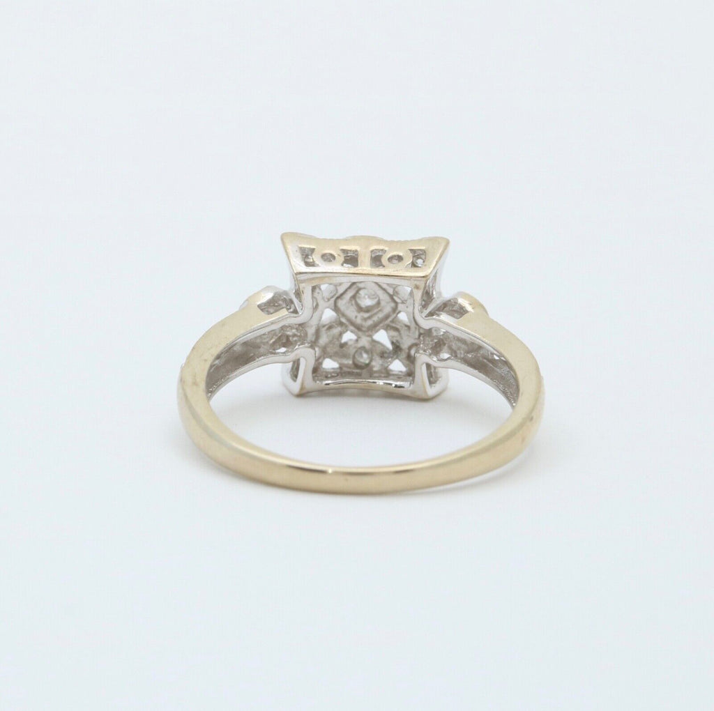 Vintage 14K White Gold Diamond Ring, Engagement Ring