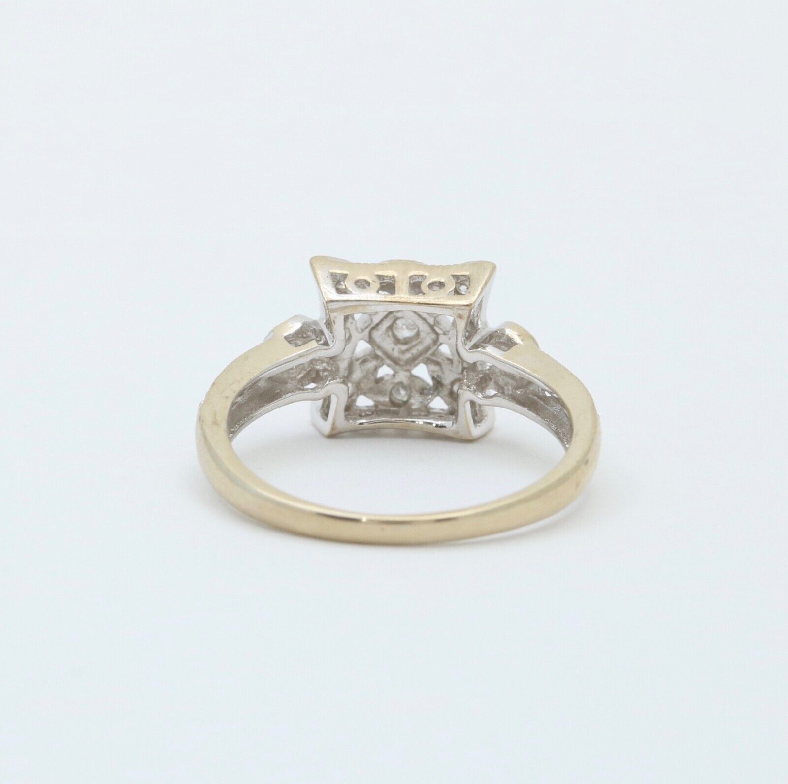 Vintage 14K White Gold Diamond Ring, Engagement Ring