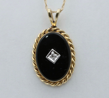 Load image into Gallery viewer, Vintage Onyx &amp; Diamond Charm Pendant
