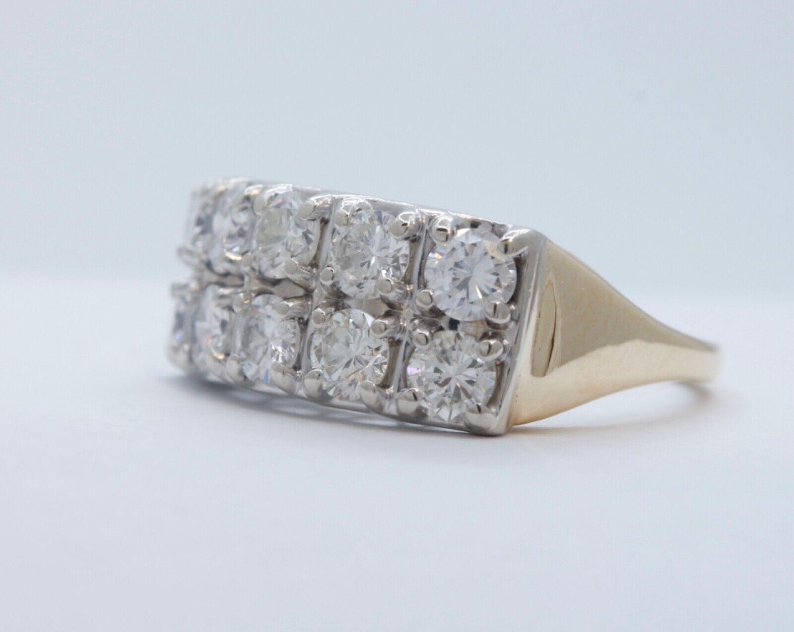 Vintage 14K Two-Tone Gold Diamond Stacking Band | Approx. 2.00 ctw