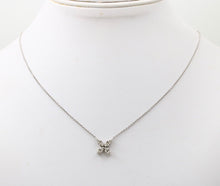 Load image into Gallery viewer, Vintage Diamonds 14K White Gold Italian Clover Pendant Chain
