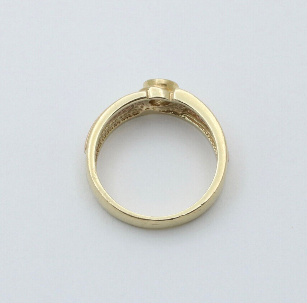 Vintage 14K Yellow & Pink Gold Diamond Band