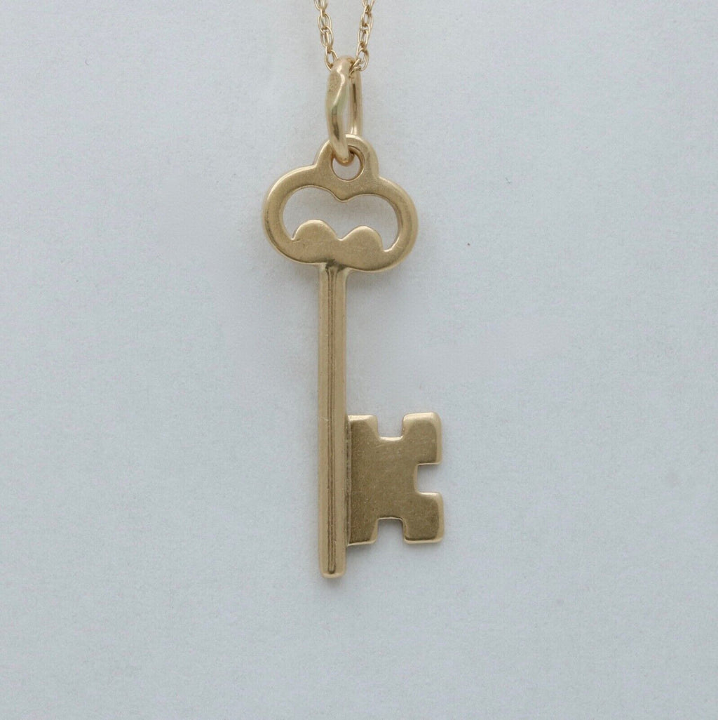 Vintage Skeleton 14K Yellow Gold Key Charm Pendant