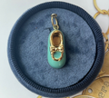Vintage 14K Yellow Gold Enamel Baby Shoe Charm Pendant