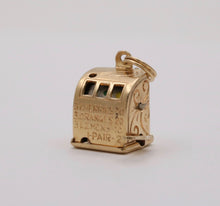 Load image into Gallery viewer, Vintage Slot Machine Moveable 14K Yellow Gold Pendant Charm
