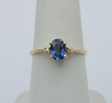 Load image into Gallery viewer, Vintage 14K Yellow Gold Sapphire &amp; Diamond Ring, Engagement Ring
