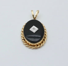 Load image into Gallery viewer, Vintage Onyx &amp; Diamond Charm Pendant
