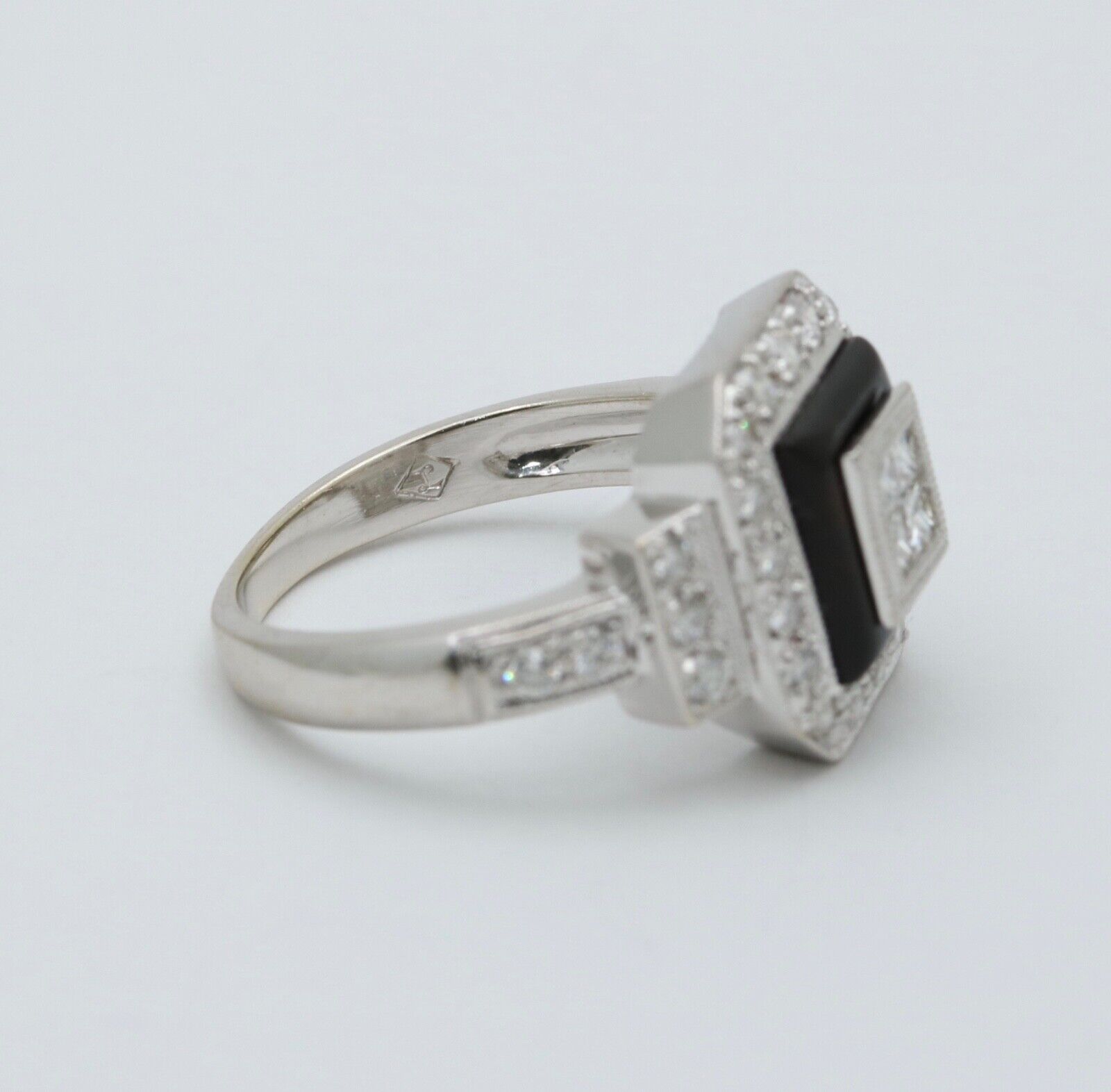 Vintage Diamonds 18K White Gold Deco Style Ring
