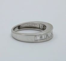 Load image into Gallery viewer, Vintage Baguette Table Cut Diamonds 14K White Gold Band Ring
