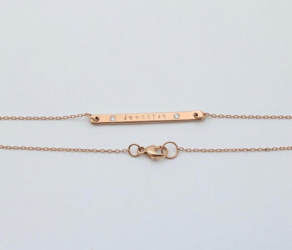 Vintage 14K Pink Gold Name “Brittany” Diamond Bar ID Bracelet