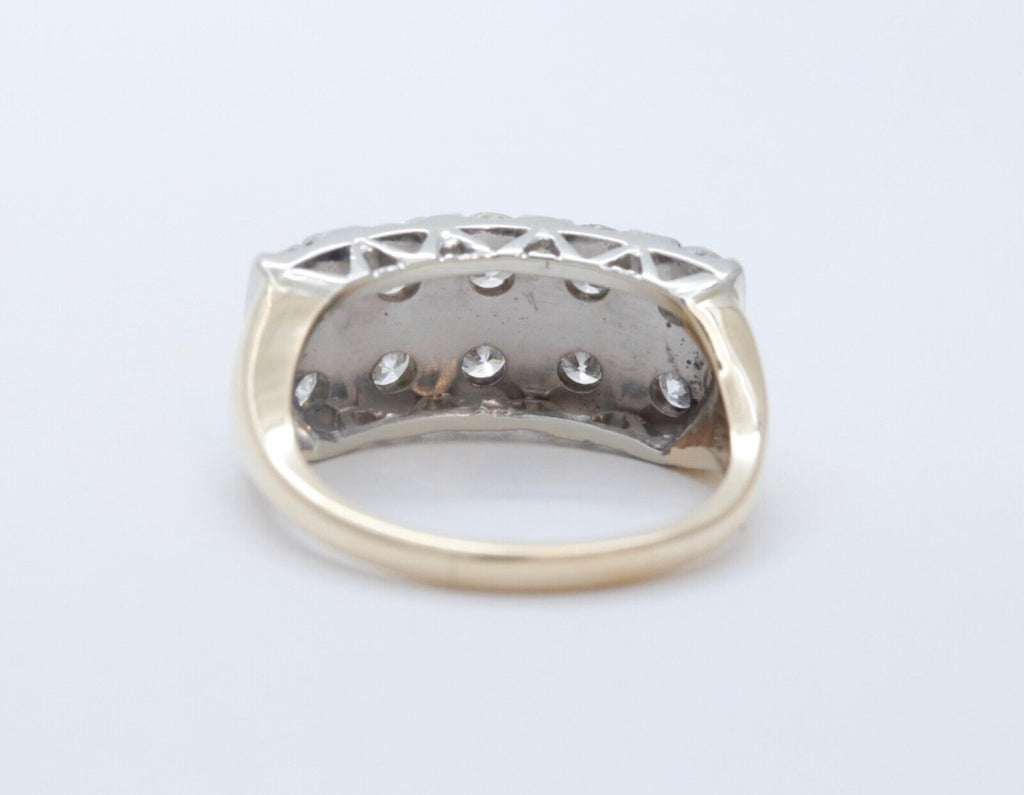 Vintage 14K Two-Tone Gold Diamond Stacking Band | Approx. 2.00 ctw