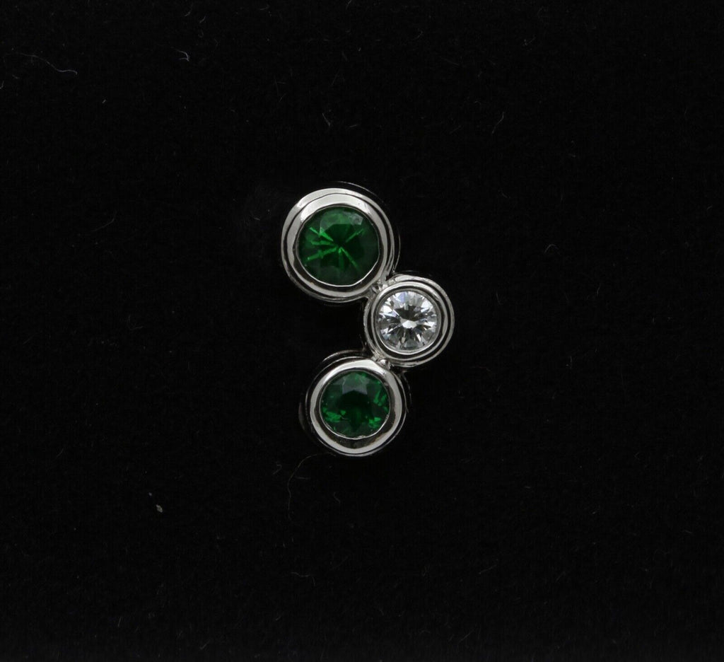 Tiffany and Co. Tsavorite Diamond Platinum Earring Studs