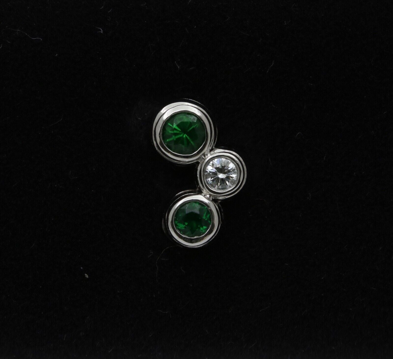 Tiffany and Co. Tsavorite Diamond Platinum Earring Studs
