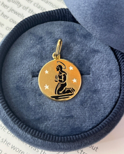 Load image into Gallery viewer, Vintage 14K Yellow Gold Zodiac Virgo Enamel Charm Pendant
