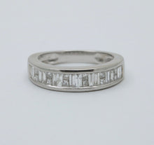 Load image into Gallery viewer, Vintage Baguette Table Cut Diamonds 14K White Gold Band Ring
