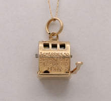 Load image into Gallery viewer, Vintage Slot Machine Moveable 14K Yellow Gold Pendant Charm
