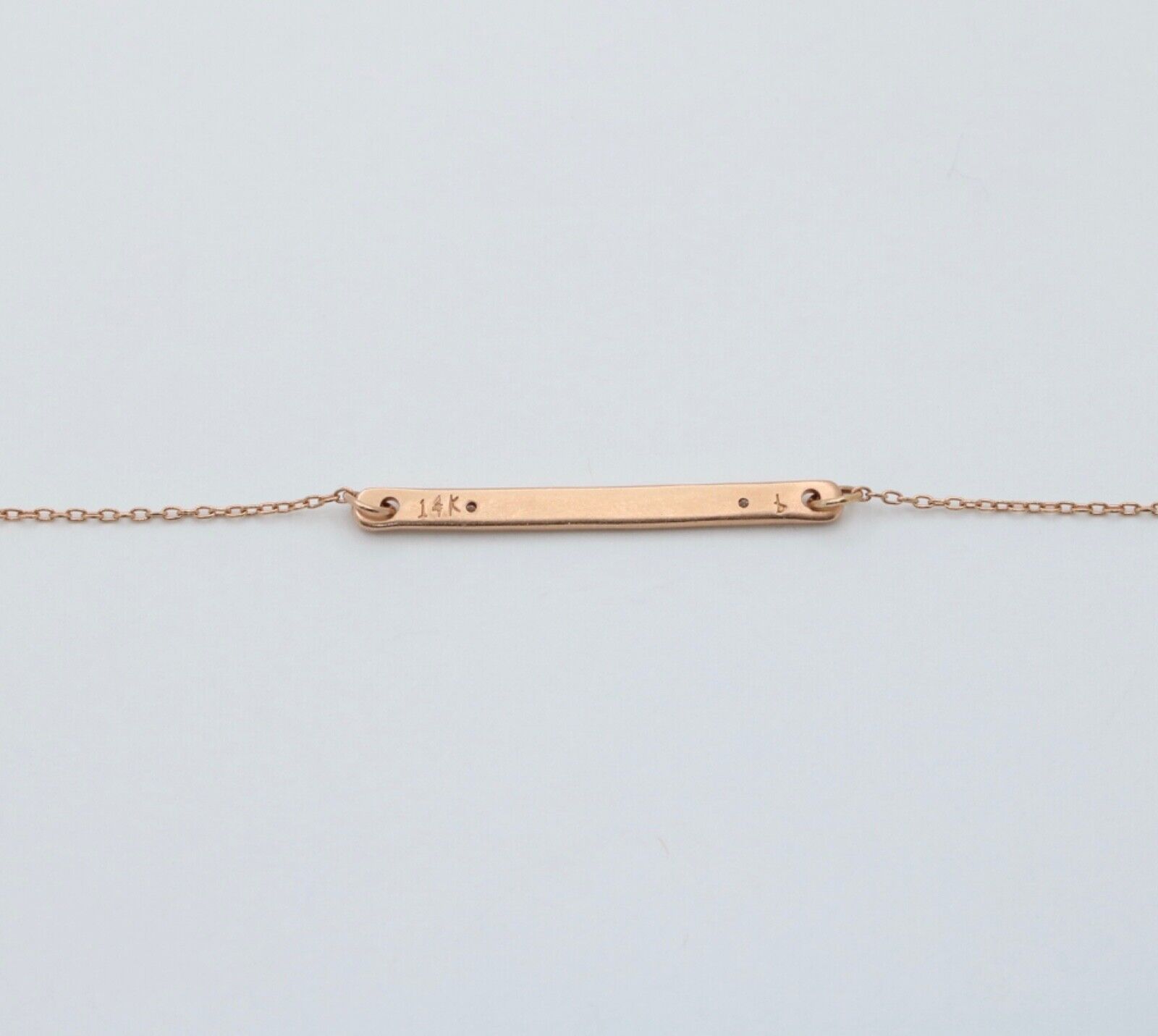 Vintage 14K Pink Gold Name “Brittany” Diamond Bar ID Bracelet