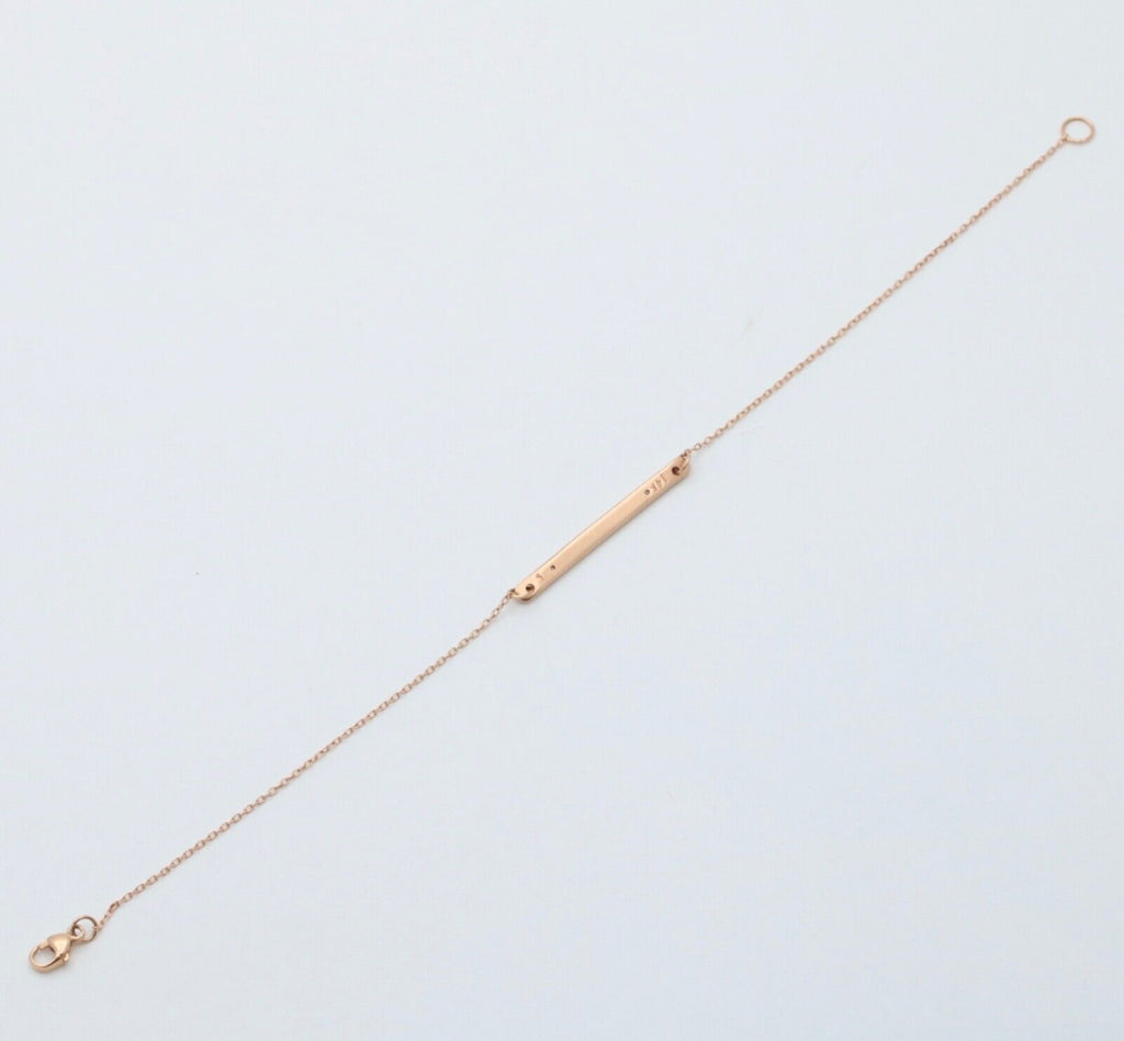 Vintage 14K Pink Gold Name “Brittany” Diamond Bar ID Bracelet