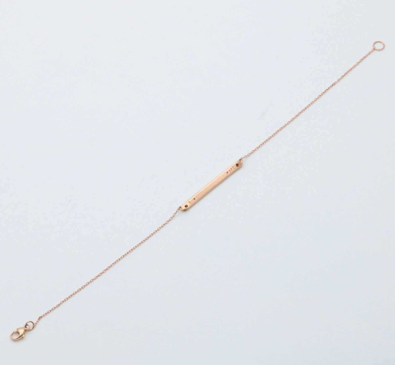 Vintage 14K Pink Gold Name “Brittany” Diamond Bar ID Bracelet