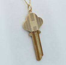 Load image into Gallery viewer, Art Deco Key &amp; Key Cap 14K Yellow Gold Pendant
