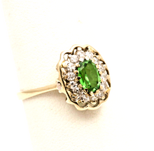 Load image into Gallery viewer, Vintage Italian Peridot Diamonds 18K Yellow Gold Ring
