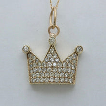 Load image into Gallery viewer, Vintage 10K Yellow Gold Diamond Crown Pendant
