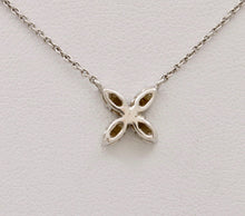 Load image into Gallery viewer, Vintage Diamonds 14K White Gold Italian Clover Pendant Chain
