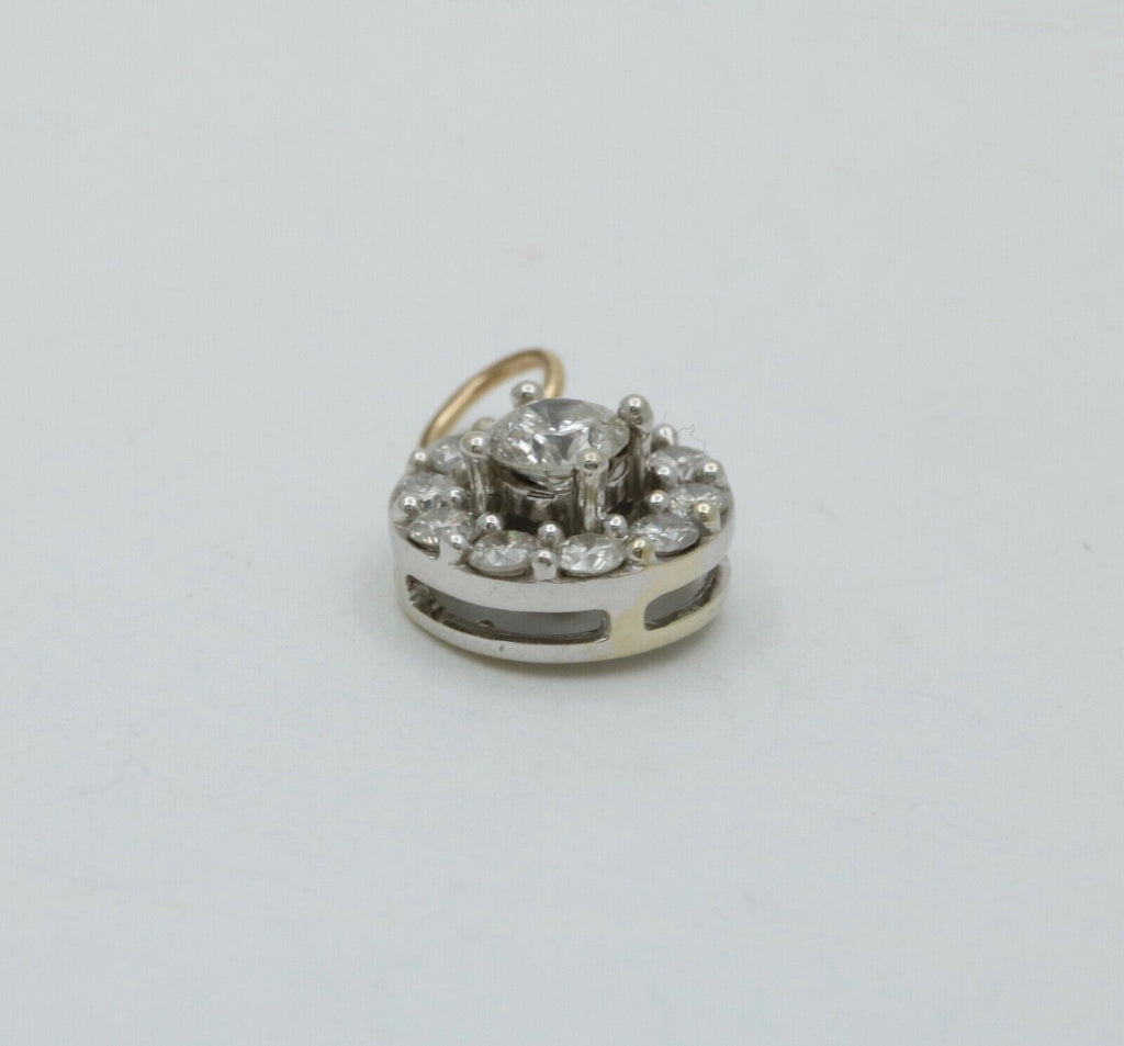 Vintage Art Deco Inspired Diamond 14K White Gold Pendant