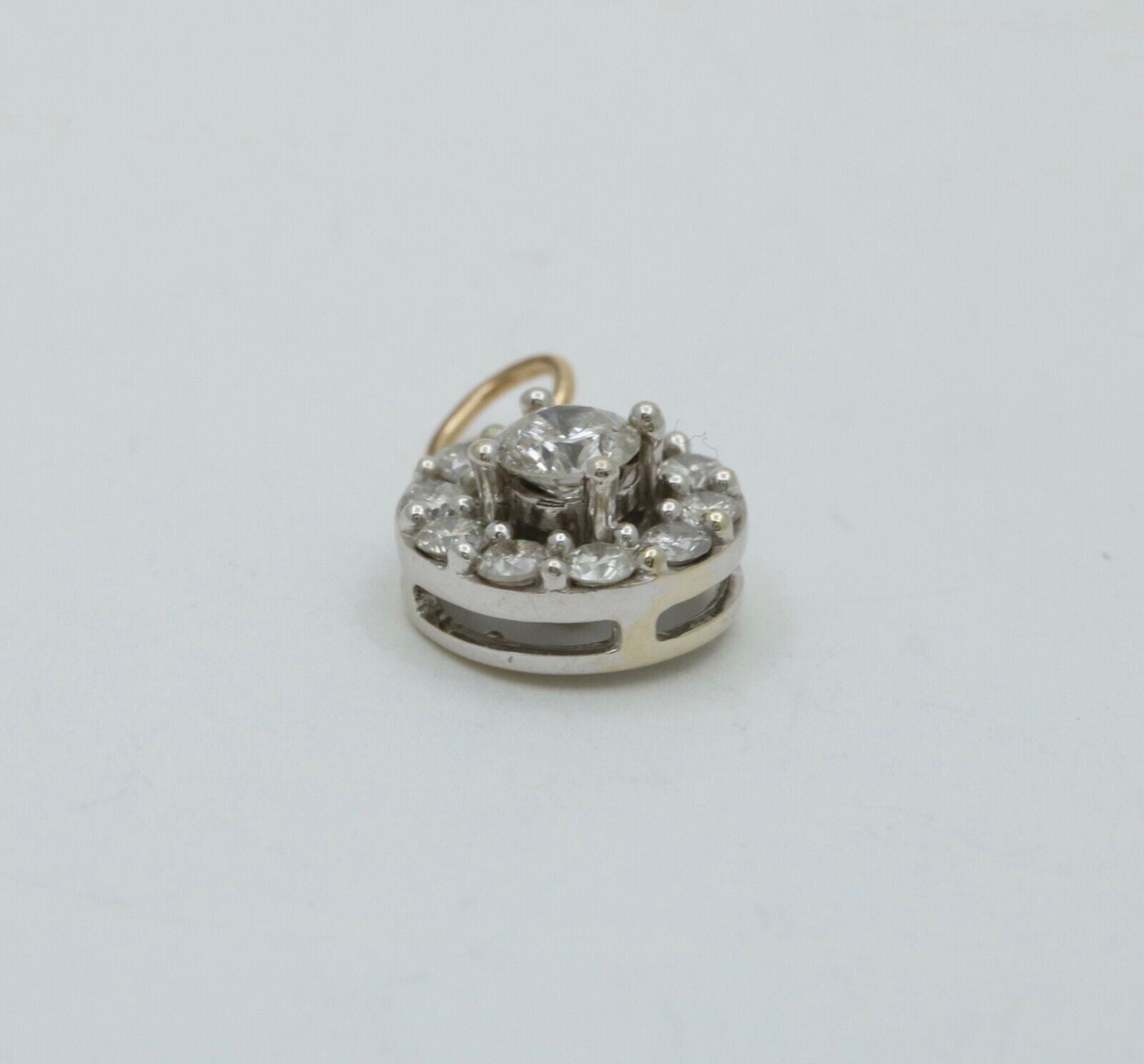 Vintage Art Deco Inspired Diamond 14K White Gold Pendant