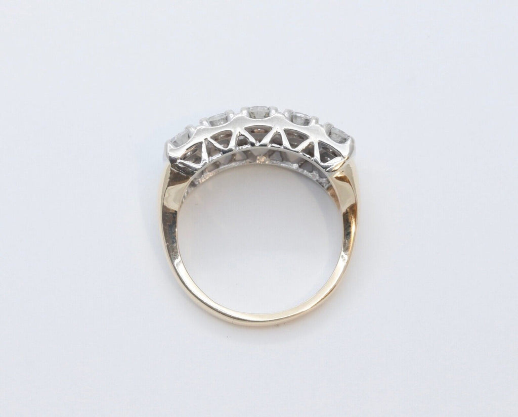 Vintage 14K Two-Tone Gold Diamond Stacking Band | Approx. 2.00 ctw