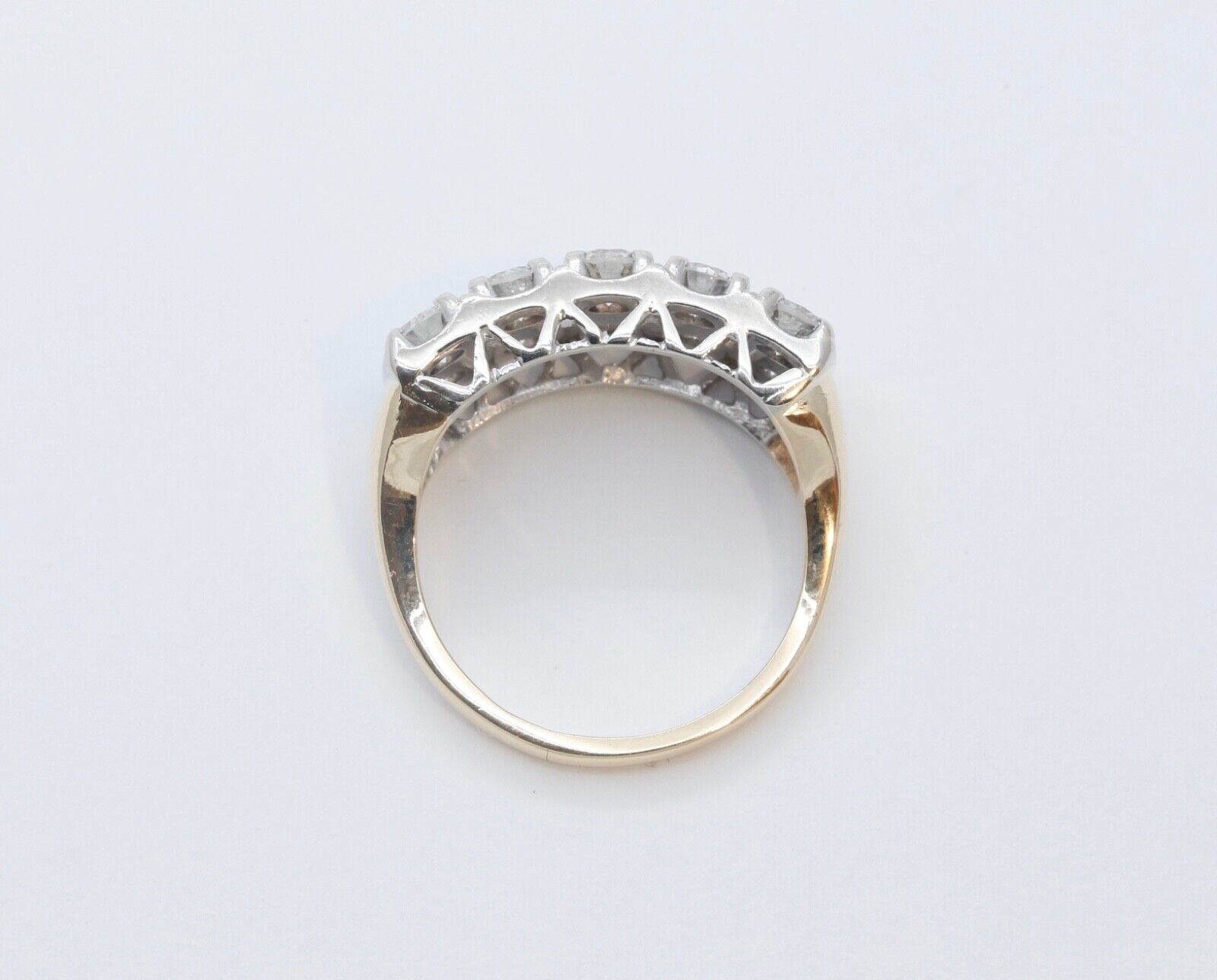 Vintage 14K Two-Tone Gold Diamond Stacking Band | Approx. 2.00 ctw