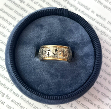 Load image into Gallery viewer, Vintage White &amp; Yellow Gold Filigree Wide Band
