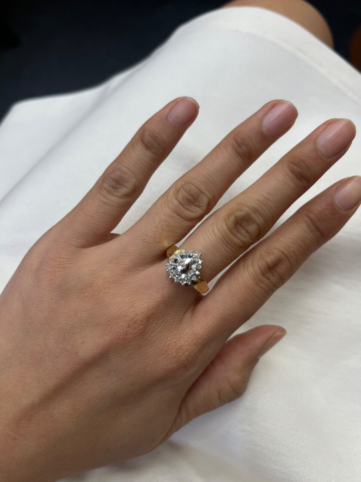 Vintage 10K Yellow & White Gold DIamond Ring